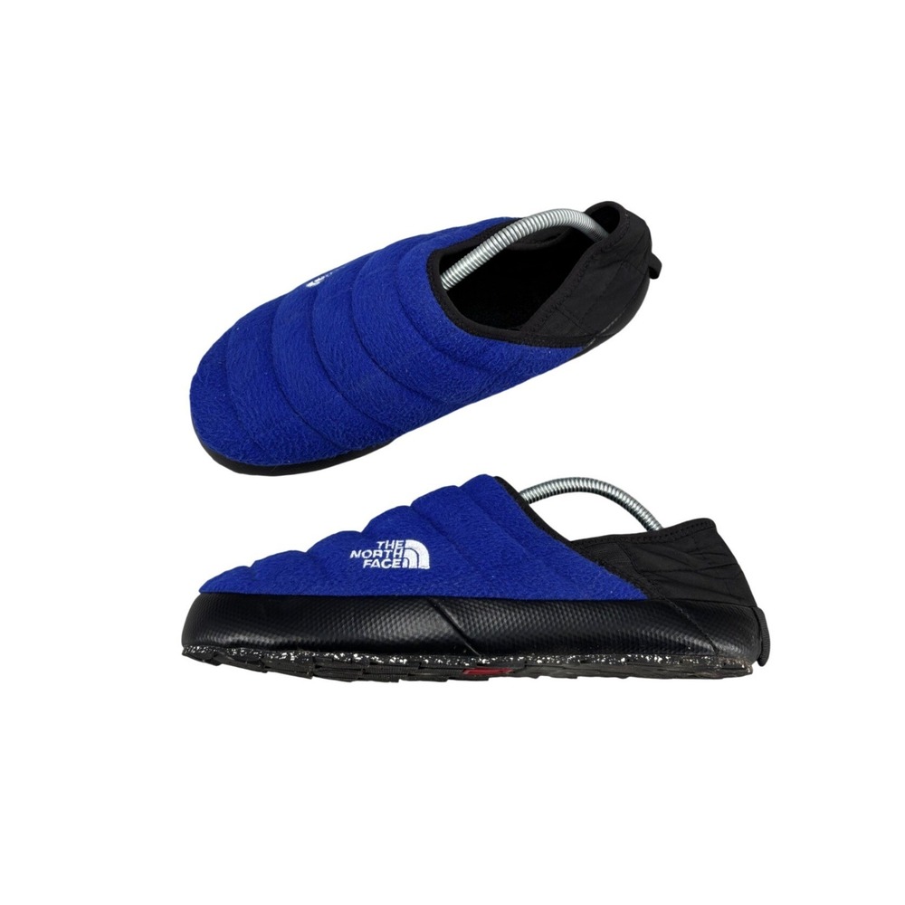 The North Face Thermoball Traction Mule Blue Black Fleece Slippers Mens 9